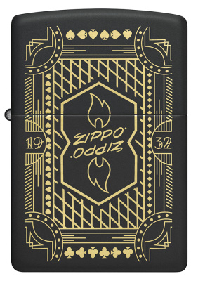 Зажигалка ZIPPO Lines Design с покрытием Black Matte, латунь/сталь, черная, матовая, 38x13x57 мм