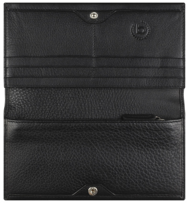 Кошелёк женский BUGATTI СУПЕР ЛЕДИ | LADY TOP, чёрный, натуральная воловья кожа, 19,5х2х10 см