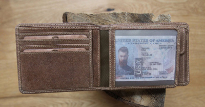 Бумажник KLONDIKE «Tony», натуральная кожа в коричневом цвете, 12 х 9 см