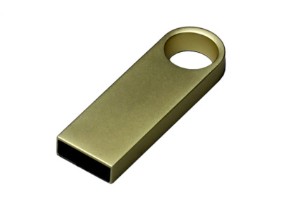 USB 2.0-флешка на 4 Гб с мини чипом и круглым отверстием, золотистый , размер 4ГБ