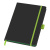 Блокнот ColorNote Black, твердая обложка A5, 80 листов, черный с зеленым яблоком