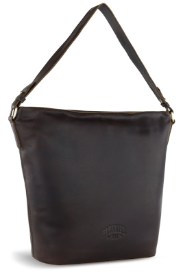 Сумка через плечо KLONDIKE RUSH «Samantha», натуральная кожа в темно-коричневом цвете, 40х32,5х15,5