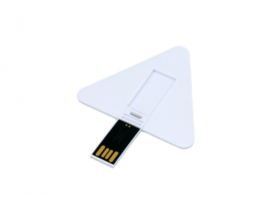 USB-флешка на 16 Гб в виде пластиковой карточки треугольной формы, белый , размер 16ГБ