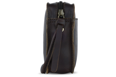 Сумка через плечо KLONDIKE RUSH «Allison», натуральная кожа в темно-коричневом цвете, 18 х 14 х 5 см