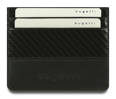 Портмоне для кредитных карт BUGATTI КОМЕТА | COMET, с защитой данных RFID, черное, натуральная воловья кожа, 10,2х0,2х8,2 см