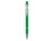 Ручка металлическая soft-touch шариковая со стилусом Sway, зеленый/серебристый (Р)