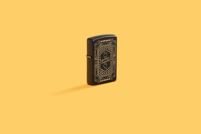 Зажигалка ZIPPO Lines Design с покрытием Black Matte, латунь/сталь, черная, матовая, 38x13x57 мм