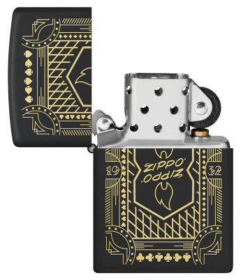 Зажигалка ZIPPO Lines Design с покрытием Black Matte, латунь/сталь, черная, матовая, 38x13x57 мм
