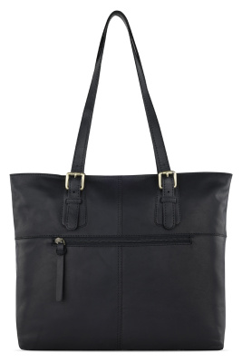 Сумка женская KLONDIKE RUSH «Lily», натуральная кожа в черном цвете, 42,5 х 29 х 13 см