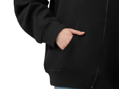 Толстовка оверсайз с капюшоном на молнии Monaco, черный , размер XL-2XL