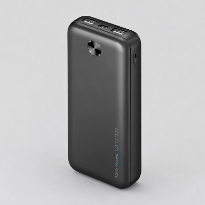 Внешний АКБ NRG Power V2 10000 мА-ч, 2A, 2xUSB, черный, Deppa , размер 10000 mAh