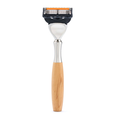 Бритвенный набор IL Ceppo: станок, помазок, подставка, оливковое дерево/никелированная латунь, FUSION, натуральный ворс барсука BEST BADGER