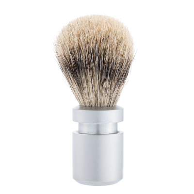 Бритвенный набор IL Ceppo: станок, помазок, подставка, чаша, алюминий/никелированная латунь, FUSION, натуральный ворс барсука BEST BADGER