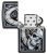 Зажигалка ZIPPO Часы и череп с черным матовым покрытием | Skull Clock Black Matte, латунь/сталь, чёрная, матовая, 38x13x57 мм