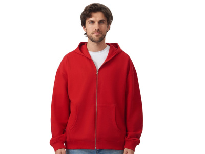 Толстовка оверсайз с капюшоном на молнии Monaco, красный , размер XS-S