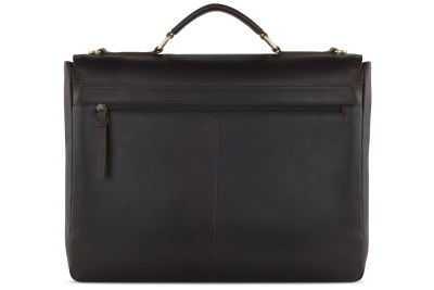 Портфель KLONDIKE RUSH «Louis»,натуральная кожа в темно-коричневом цвете, 40 х 30 х 10 см