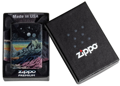 Зажигалка ZIPPO Space in Color Design с покрытием 540 Tumbled Chrome, латунь/сталь, разноцветная, 38x13x57 мм