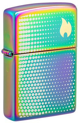 Зажигалка ZIPPO Точечная матрица с разноцветным покрытием | Dot Matrix Multi Color, латунь/сталь, разноцветная, глянцевая, 38x13x57 мм