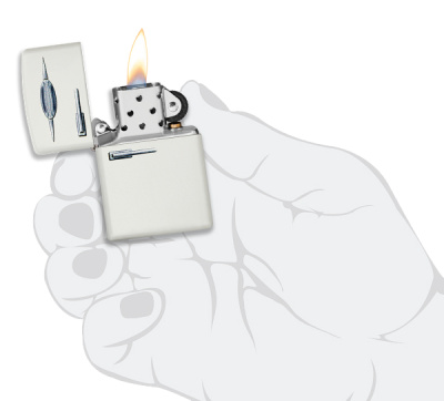 Зажигалка ZIPPO Retro Fridge Design с покрытием White Matte, латунь/сталь, серебристая, 38x13x57 мм