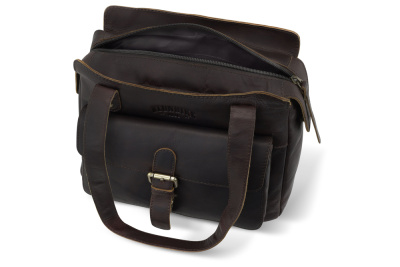 Сумка через плечо KLONDIKE RUSH «Zoe», натуральная кожа в темно-коричневом цвете, 28 х 24 х 18 см