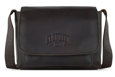 Сумка через плечо KLONDIKE RUSH «Monika», натуральная кожа в темно-коричневом цвете,20 х 15,5 х 8 см