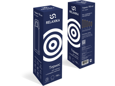 Термос Relaxika 101 (0,75 литра), темно-синий (без лого) , размер 750