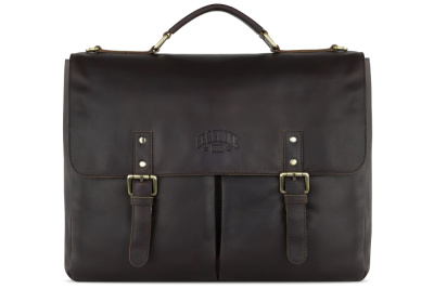 Портфель KLONDIKE RUSH «Louis»,натуральная кожа в темно-коричневом цвете, 40 х 30 х 10 см