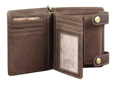 Бумажник KLONDIKE «Tim Eagle», натуральная кожа в светло-коричневом цвете, 11,5 х 12,5 х 3 см