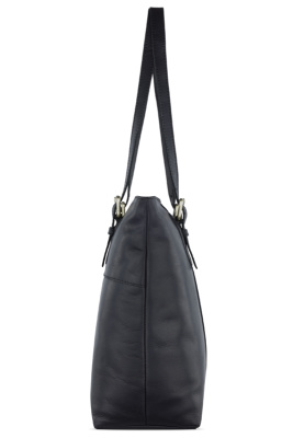 Сумка женская KLONDIKE RUSH «Lily», натуральная кожа в черном цвете, 42,5 х 29 х 13 см