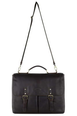 Портфель KLONDIKE RUSH «Louis»,натуральная кожа в темно-коричневом цвете, 40 х 30 х 10 см