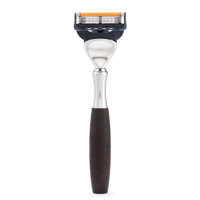 Бритвенный набор IL Ceppo:станок, помазок, подставка, венге/никелированная латунь, FUSION, натуральный ворс барсука BEST BADGER, размер узла M (22 мм)