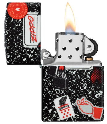 Зажигалка ZIPPO Notebook Design с покрытием 540 Matte, латунь/сталь, разноцветная, матовая, 38x13x57 мм