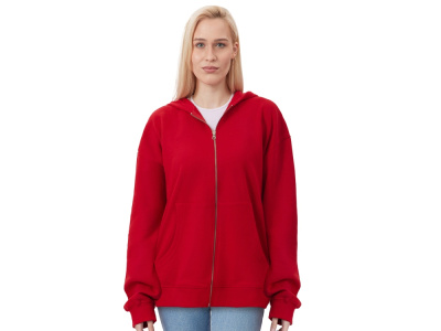 Толстовка оверсайз с капюшоном на молнии Monaco, красный , размер XS-S