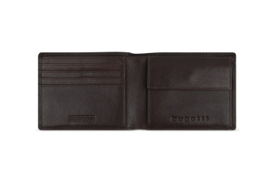 Портмоне BUGATTI НЕАПОЛЬ | NEAPLES, с защитой данных RFID, коричневое, натуральная воловья кожа, 11,5х2х9 см