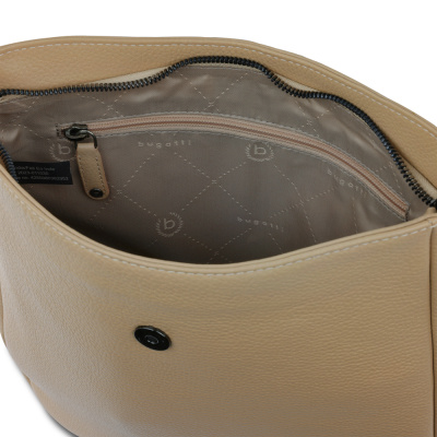 Сумка женская BUGATTI ЭЛЬЗА | ELSA, песочного цвета, воловья кожа/полиэстер, 29х8х27 см