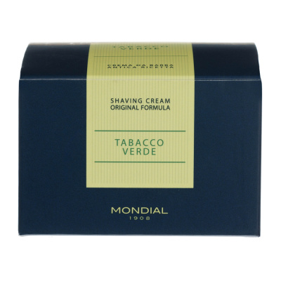 Крем для бритья Mondial "TABACCO VERDE" с ароматом зелёного табака, деревянная чаша, 140 мл