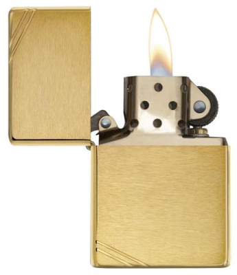Зажигалка ZIPPO Винтажная 1937 года с покрытием матовая латунь | 1937 Vintage™ Brushed Brass, латунь/сталь, золотистая, 38x13x57 мм