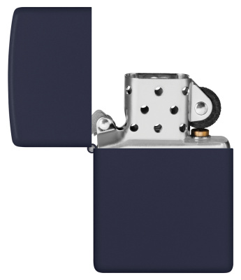 Зажигалка ZIPPO классическая с темно-синем матовым покрытием | Classic Navy Matte, латунь/сталь, синяя, матовая, 38x13x57 мм