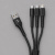 Дата-кабель Armor 3 в 1: micro USB, USB-C, Ligthning, 1.2м, черный, Deppa
