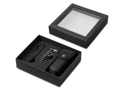 Универсальный мультитул с битами в подарочной упаковке с окном Шэйп , черный