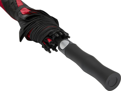 Джефф 30-дюймовый ветрозащитный зонт-трость, красный/черный