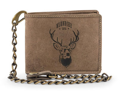 Бумажник KLONDIKE «Harry Deer», натуральная кожа в светло-коричневом цвете, 13 х 10 х 3 см