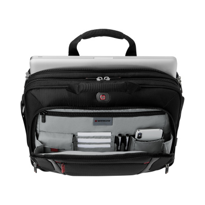 Портфель для ноутбука 15'' WENGER, черный, полиэстер/ПВХ, 40 x 15 x 33 см, 9 л