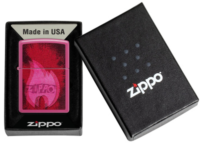 Зажигалка ZIPPO Пульсация с ярко-розовым покрытием | Pulse Frequency, латунь/сталь, малиновая, глянцевая, 38x13x57 мм