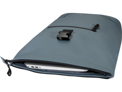 Переработанный рюкзак Реси Плюс 15 GRS с закручивающимся верхом объемом 18 л, серо-синий