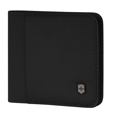 Бумажник VICTORINOX Travel Essentials Bi-Fold Wallet, с защитой от сканирования RFID, чёрный, полиэстер, 11x2x10 см