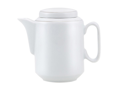 Чайный набор с подстаканником и фарфоровым чайником ЭГОИСТ-М, серебристый/белый