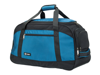 Сумка спортивная TORBER, синий/черный, полиэстер, 52 х 25 х 30 см