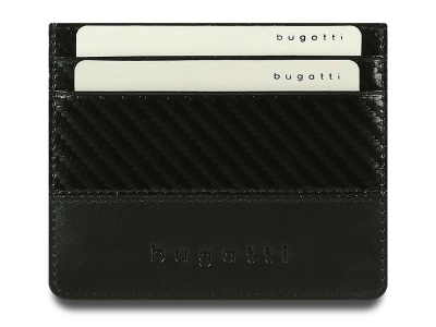 Портмоне для кредитных карт BUGATTI КОМЕТА | COMET, с защитой данных RFID, черное, натуральная воловья кожа, 10,2х0,2х8,2 см