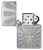 Зажигалка ZIPPO Звезда с покрытием матовый хром | Star Design Brushed Chrome, латунь/сталь, серебристая, 36x13x57 мм
